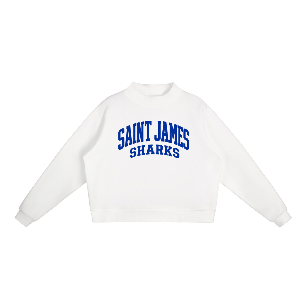 Basic 2 Saint James Essential Fleece Mock-Neck Crew Sweatshirt (printed)