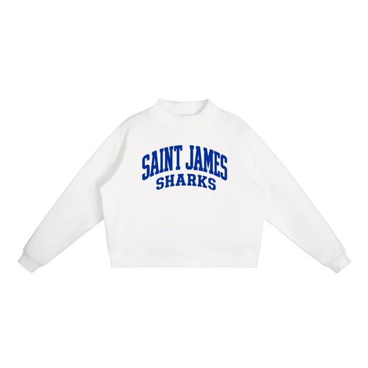 Basic 2 Saint James Essential Fleece Mock-Neck Crew Sweatshirt (printed)