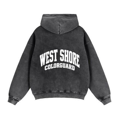 Basic 2 White West Shore Zip-Through Boxy Fleece Hoodie