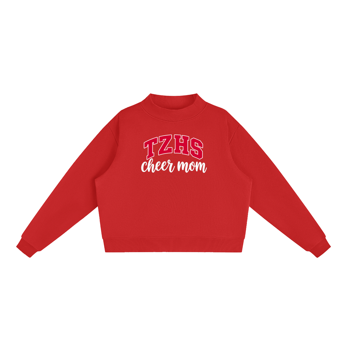 Cheer Mom Tappan Zee Essential Fleece Mock-Neck Crew Sweatshirt (printed)