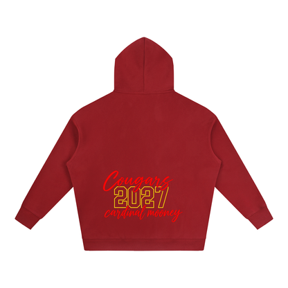 Cursive Front Cardinal Mooney Oversize Fleeced Hoodie