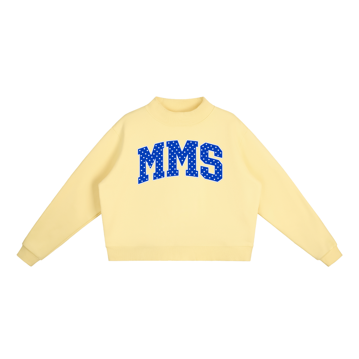 Polka Dot Maysville Essential Fleece Mock-Neck Crew Sweatshirt (printed)
