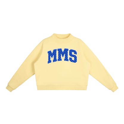 Polka Dot Maysville Essential Fleece Mock-Neck Crew Sweatshirt (printed)