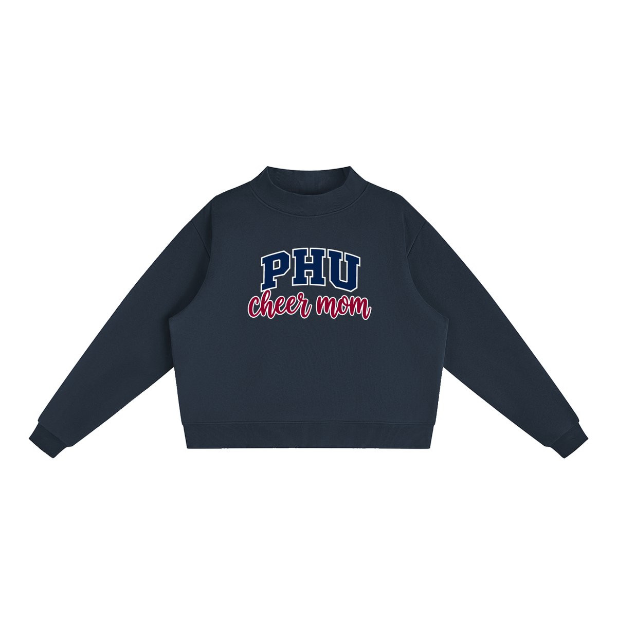 Cheer Mom Palm Harbor Essential Fleece Mock-Neck Crew Sweatshirt (printed)