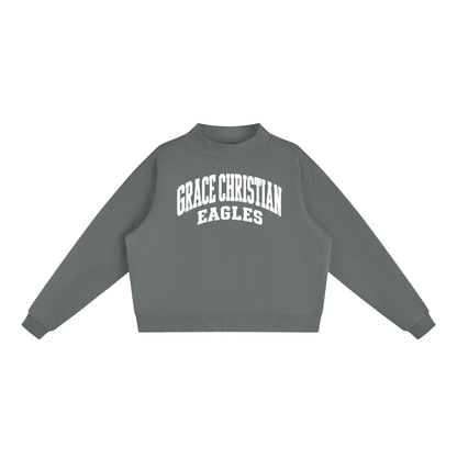 Essential Fleece Mock-Neck Crew Sweatshirt