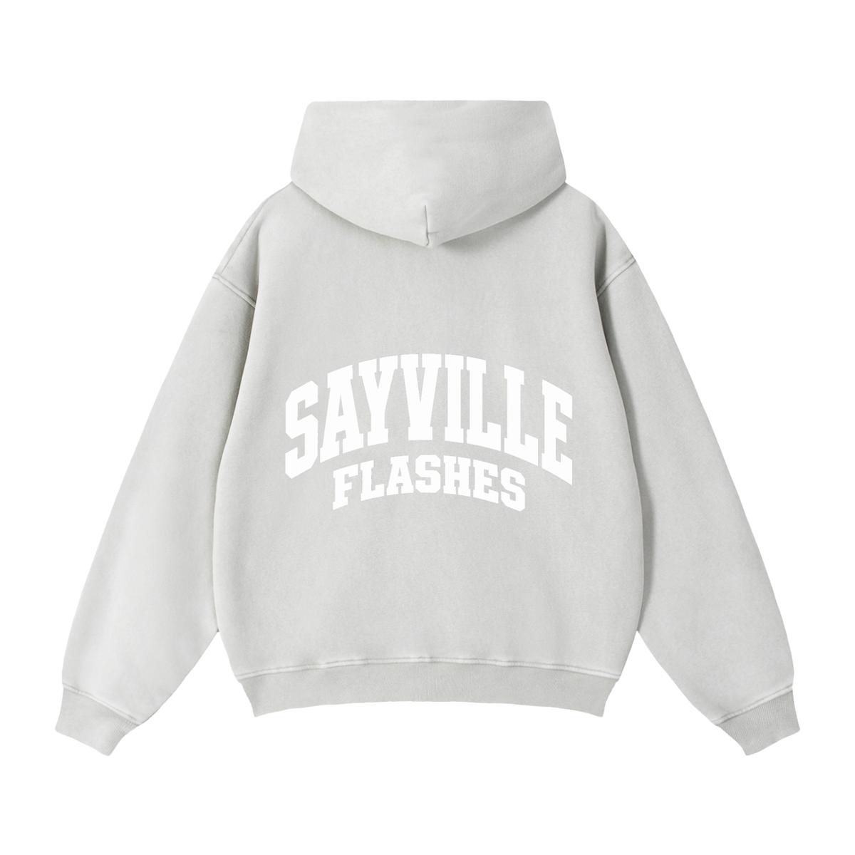 Basic 2 White Sayville Zip-Through Boxy Fleece Hoodie
