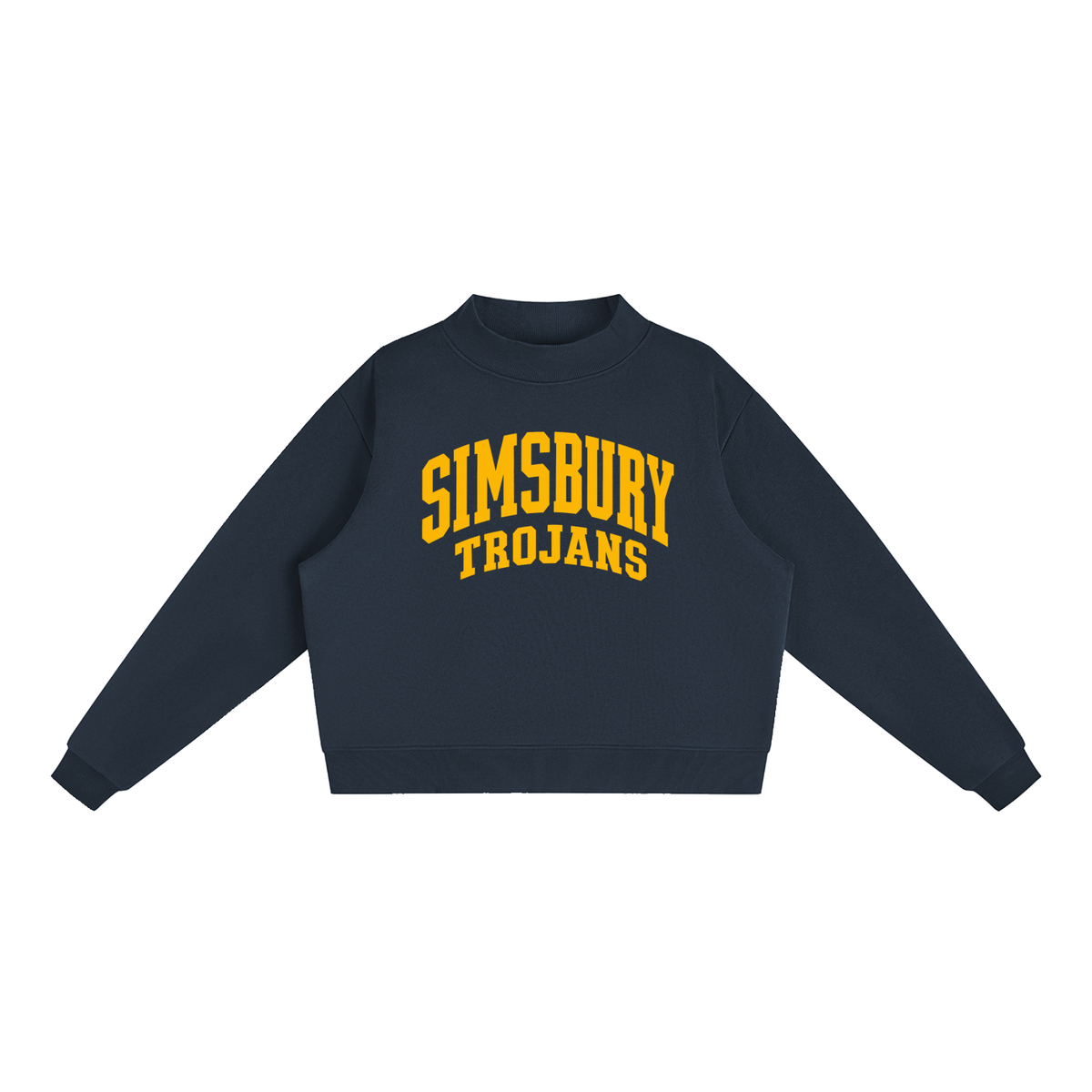 Basic 2 Simsbury Essential Fleece Mock-Neck Crew Sweatshirt (printed)