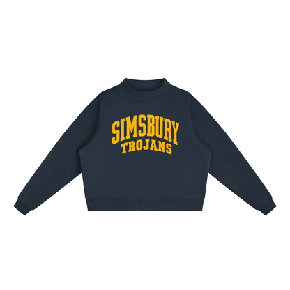 Basic 2 Simsbury Essential Fleece Mock-Neck Crew Sweatshirt (printed)