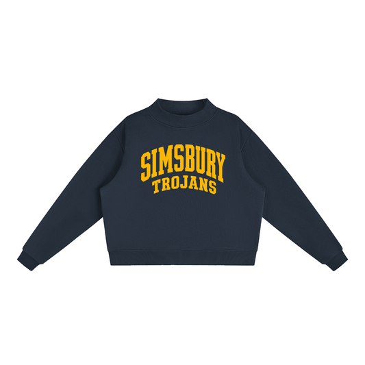 Basic 2 Simsbury Essential Fleece Mock-Neck Crew Sweatshirt (printed)