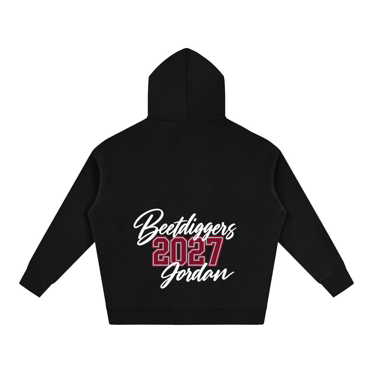 Cursive Front Jordan Oversize Fleeced Hoodie
