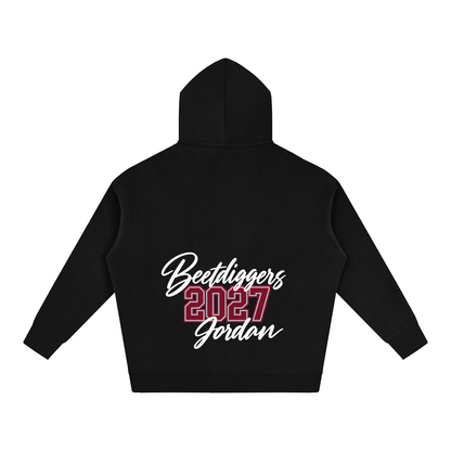 Cursive Front Jordan Oversize Fleeced Hoodie