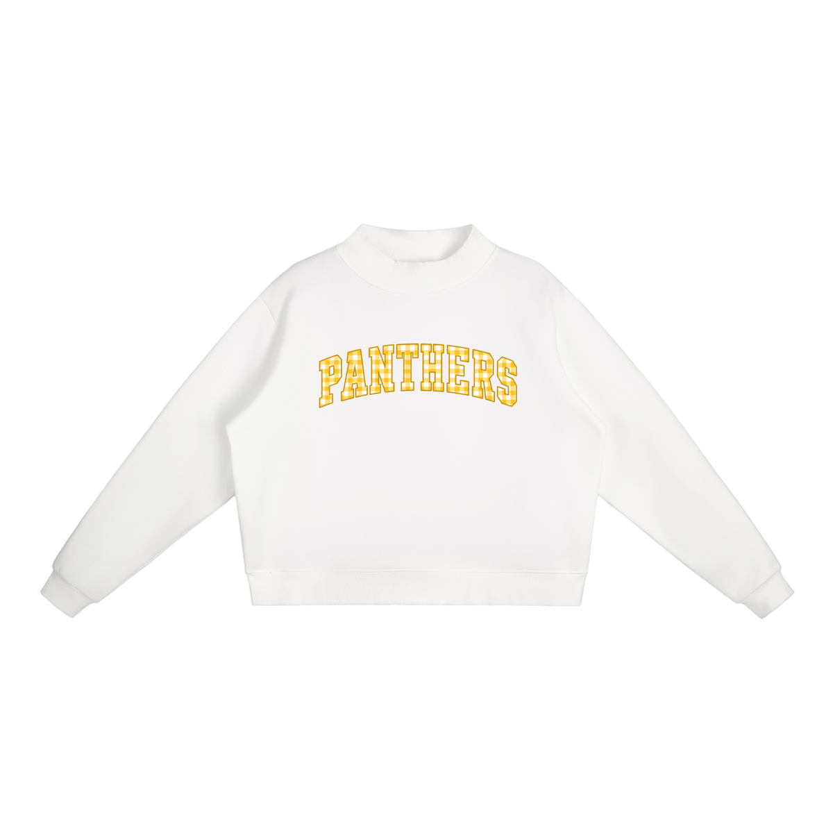 Gingham Fenway Essential Fleece Mock-Neck Crew Sweatshirt (printed)