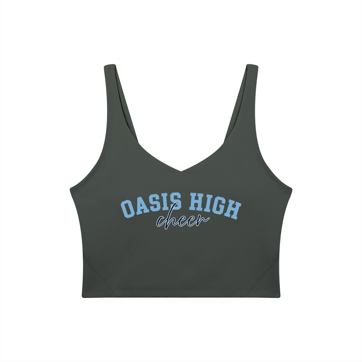 Cursive Oasis Women's V-Neck Yoga Sports Bra