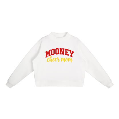 Cheer Mom Cardinal Mooney Essential Fleece Mock-Neck Crew Sweatshirt