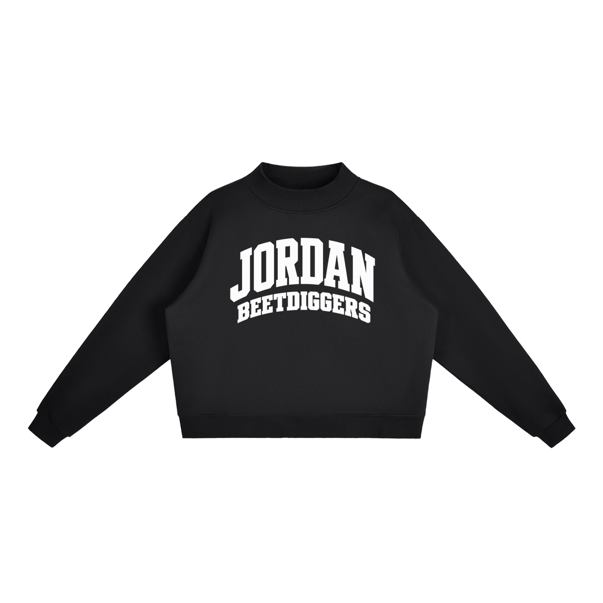 Basic 2 White Jordan Essential Fleece Mock-Neck Crew Sweatshirt (printed)
