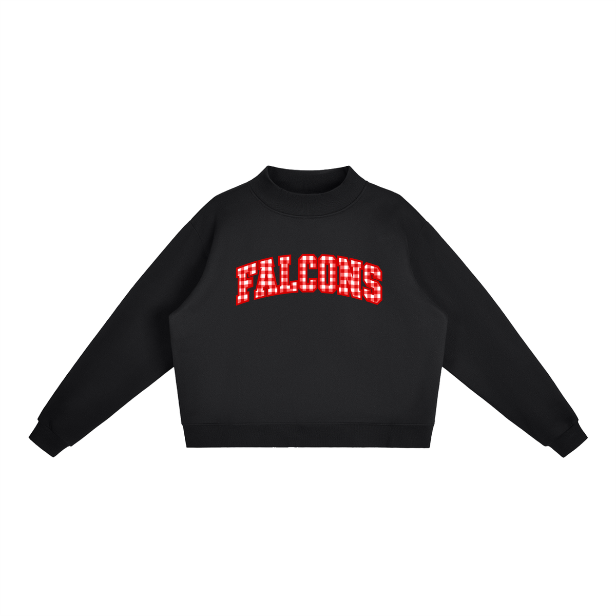 Gingham Fitch Essential Fleece Mock-Neck Crew Sweatshirt (printed)