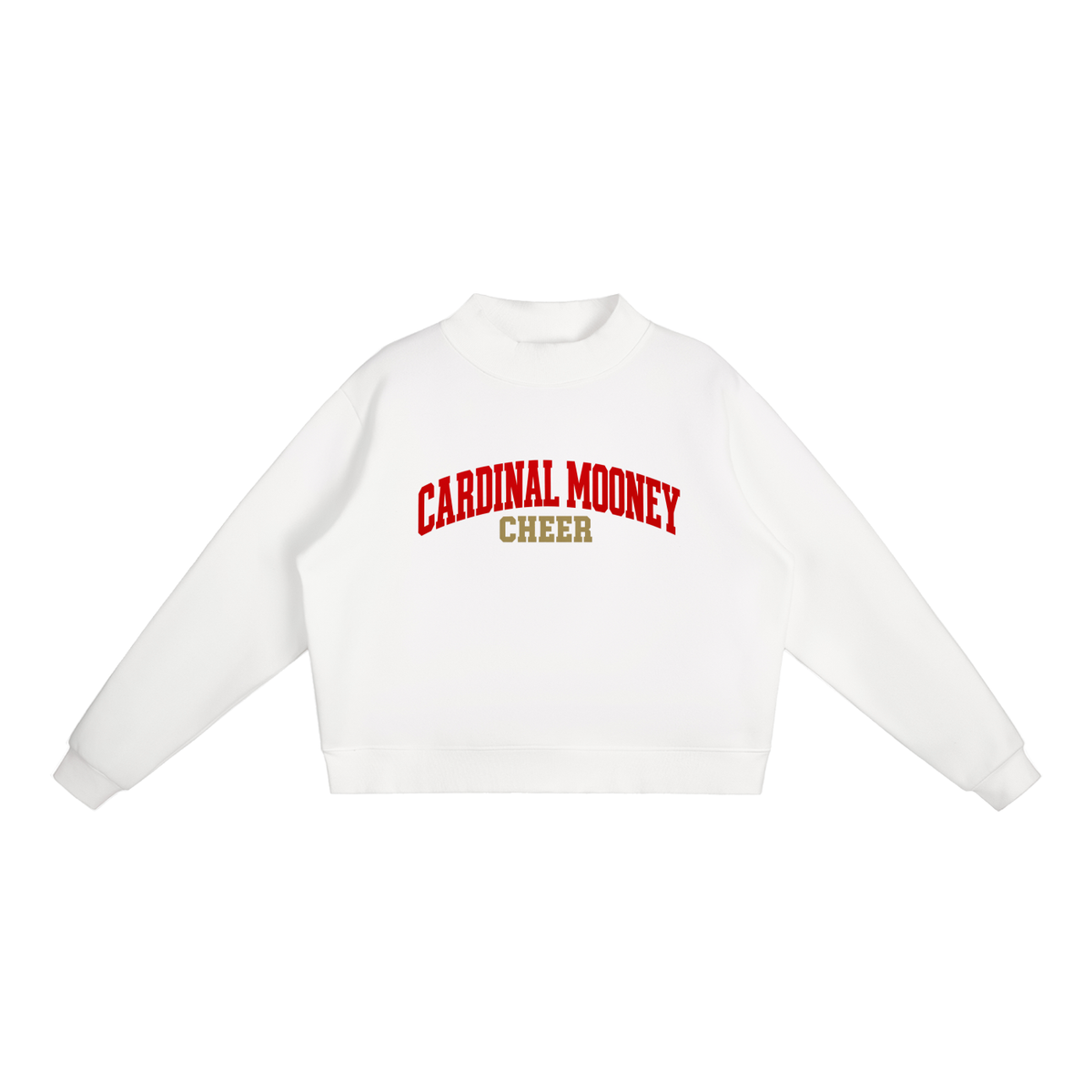 Basic 1 Cardinal Mooney Essential Fleece Mock-Neck Crew Sweatshirt