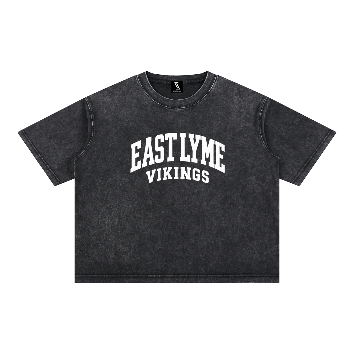 Basic 2 White East Lyme Mineral Wash Boxy Cotton T-Shirt