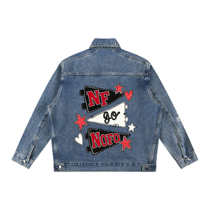 Lets Go North Fork Vintage Wash Zip Up Denim Jacket