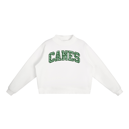 Gingham Westhampton Essential Fleece Mock-Neck Crew Sweatshirt