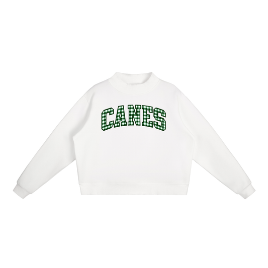 Gingham Westhampton Essential Fleece Mock-Neck Crew Sweatshirt