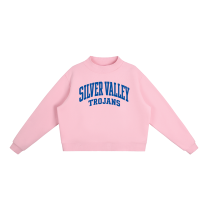 Basic 2 Silver Valley Essential Fleece Mock-Neck Crew Sweatshirt (printed)
