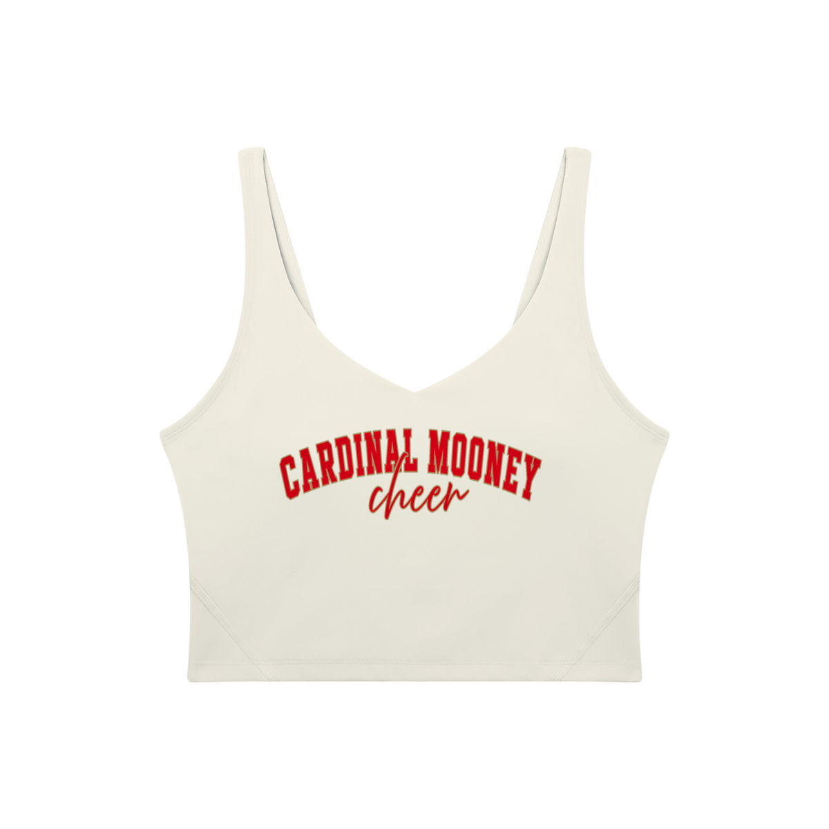 Cursive Cardinal Mooney Women's V-Neck Yoga Sports Bra