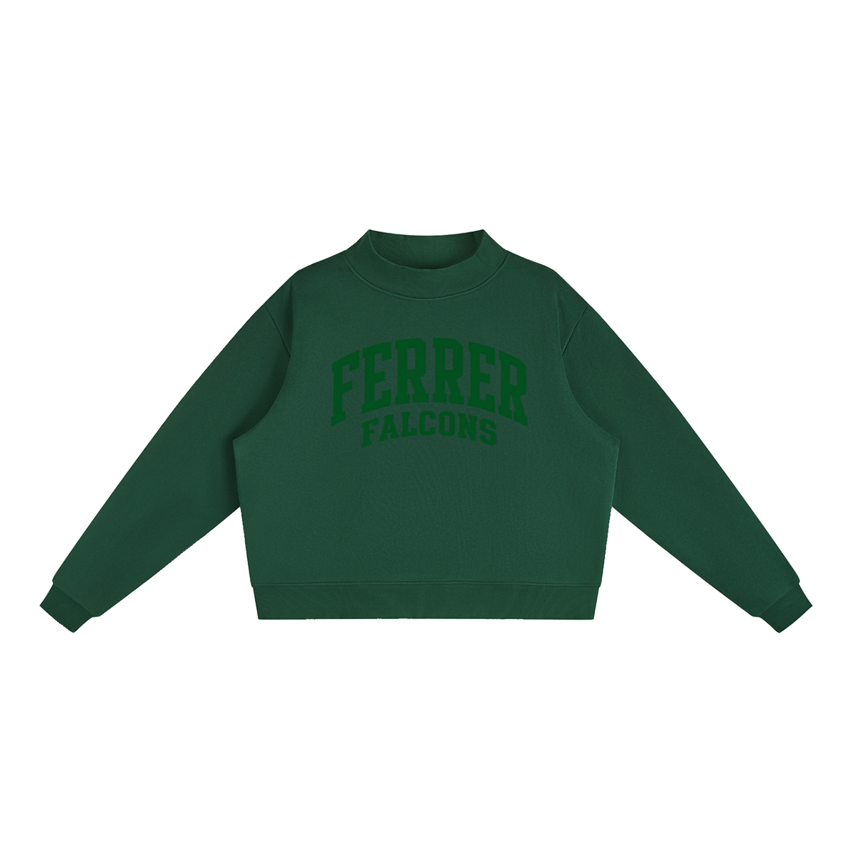 Basic 2 St Vincent Ferrer Essential Fleece Mock-Neck Crew Sweatshirt (printed)