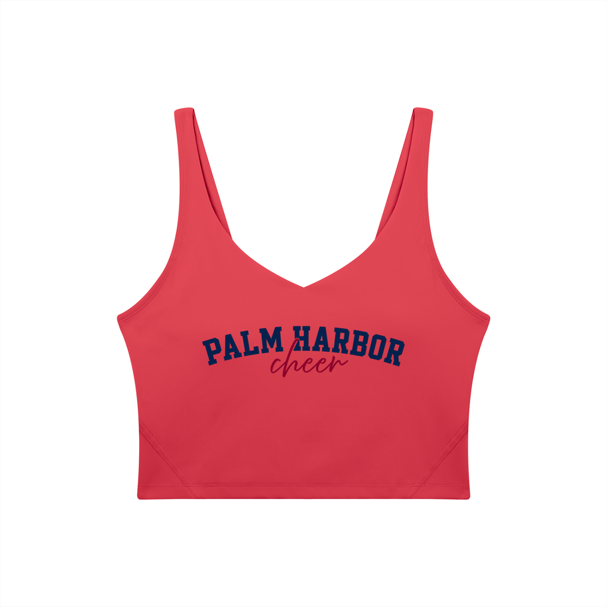 Cursive Palm Harbor Women's V-Neck Yoga Sports Bra