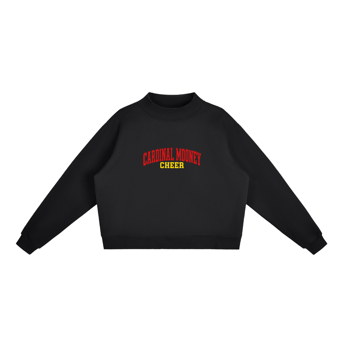 Basic 1 Cardinal Mooney Essential Fleece Mock-Neck Crew Sweatshirt