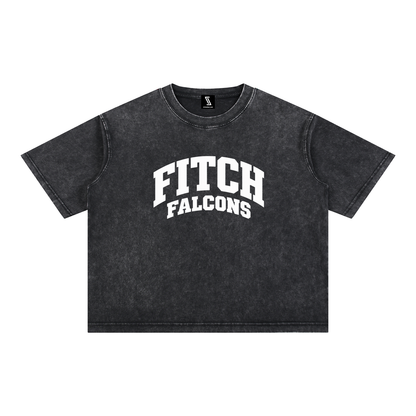 Basic 2 White Fitch Mineral Wash Boxy Cotton T-Shirt