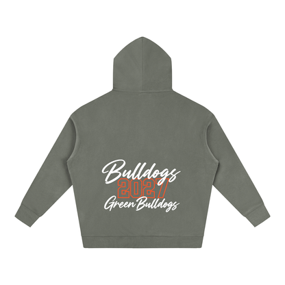 Cursive Front Green Bulldogs Oversize Fleeced Hoodie