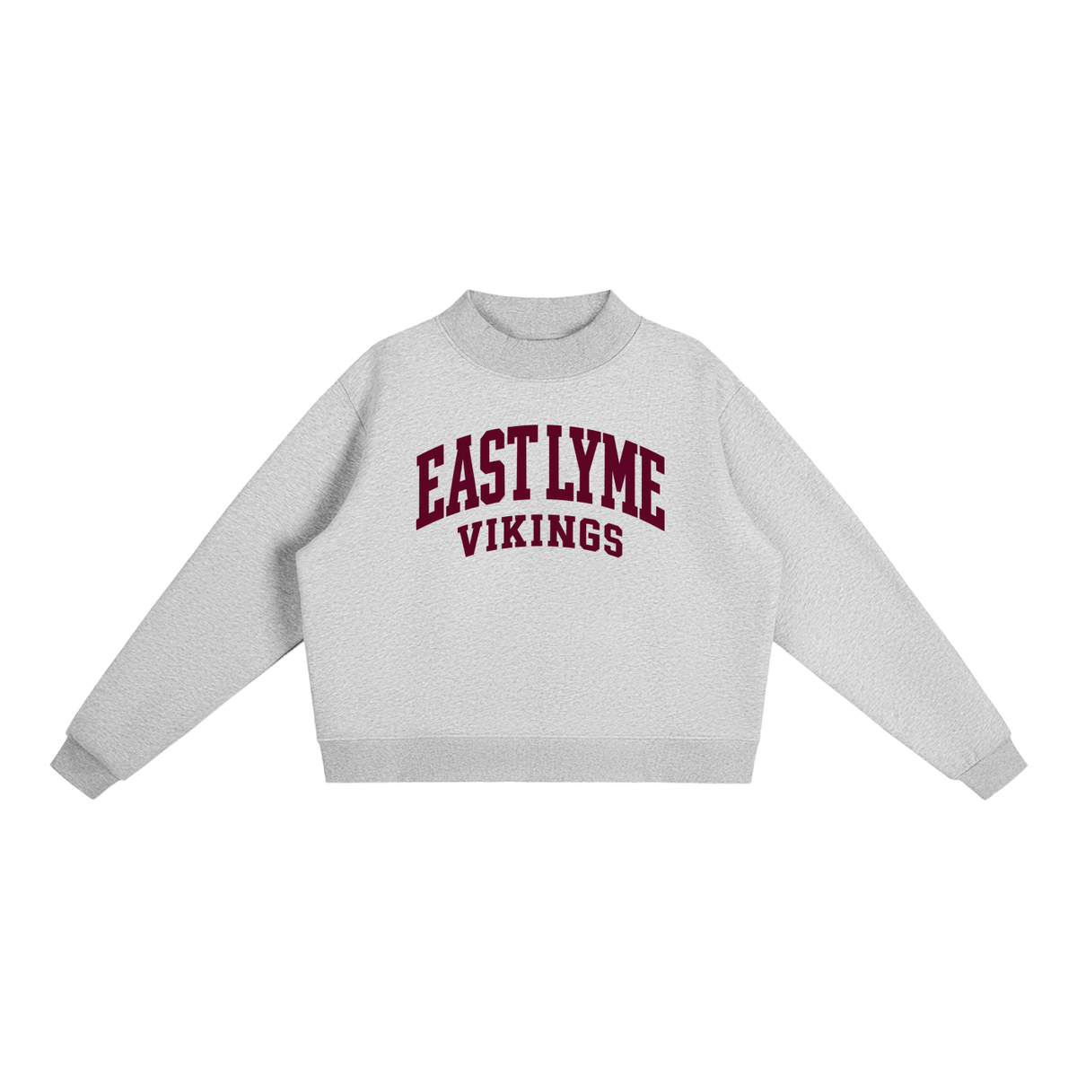 Basic 2 East Lyme Essential Fleece Mock-Neck Crew Sweatshirt (printed)