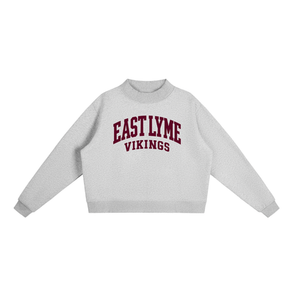 Basic 2 East Lyme Essential Fleece Mock-Neck Crew Sweatshirt (printed)