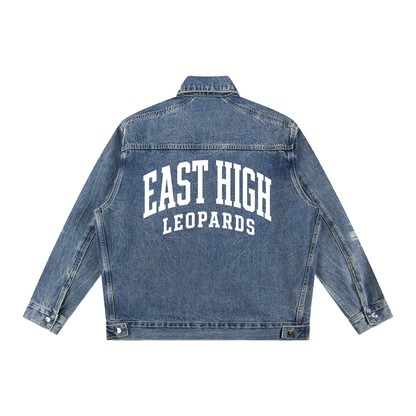 Vintage Wash Zip Up Denim Jacket