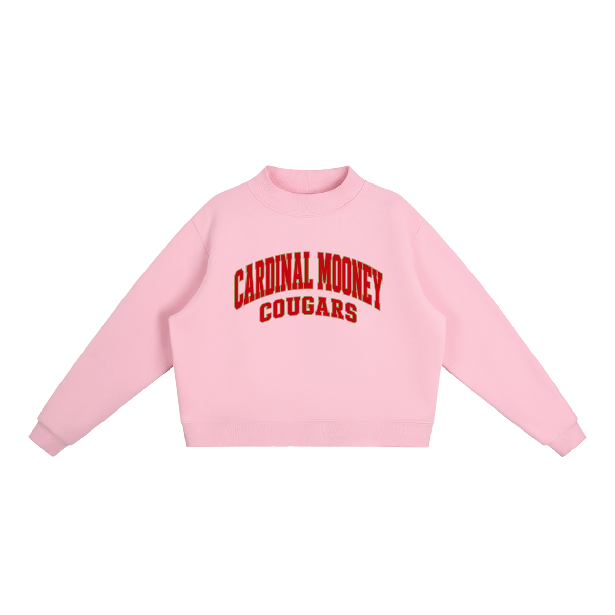 Basic 2 Cardinal Mooney Essential Fleece Mock-Neck Crew Sweatshirt