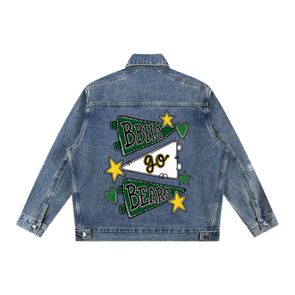 Lets Go Blanchet Vintage Wash Zip Up Denim Jacket