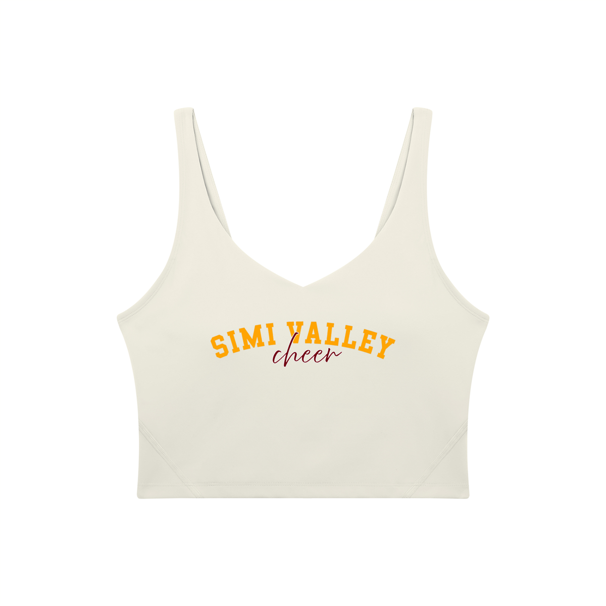 Cursive Simi Valley Women's V-Neck Yoga Sports Bra