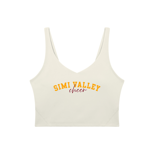 Cursive Simi Valley Women's V-Neck Yoga Sports Bra