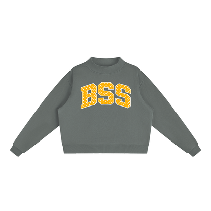 Essential Fleece Mock-Neck Crew Sweatshirt