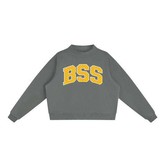 Essential Fleece Mock-Neck Crew Sweatshirt