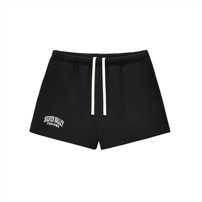 Basic 2 White Silver Valley Essential Fleece Drawstring Sweatshorts