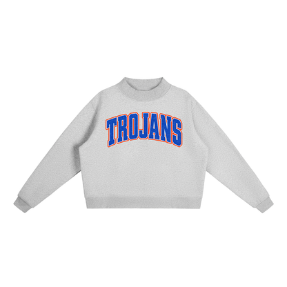 Essential Fleece Mock-Neck Crew Sweatshirt