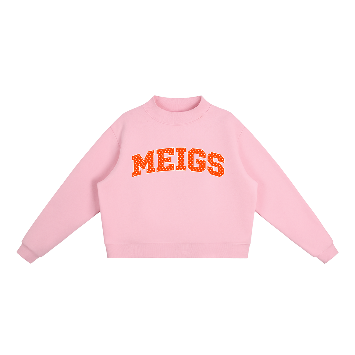 Polka Dot MEIGS Essential Fleece Mock-Neck Crew Sweatshirt