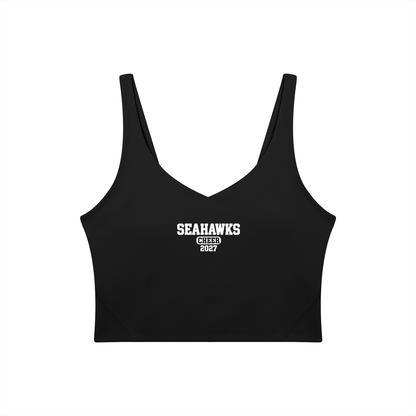 Old School Seahawks Women's V-Neck Yoga Sports Bra