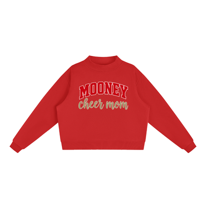 Cheer Mom Cardinal Mooney Essential Fleece Mock-Neck Crew Sweatshirt