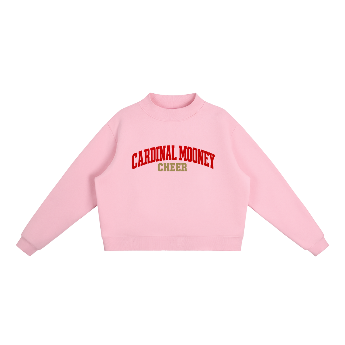 Basic 1 Cardinal Mooney Essential Fleece Mock-Neck Crew Sweatshirt