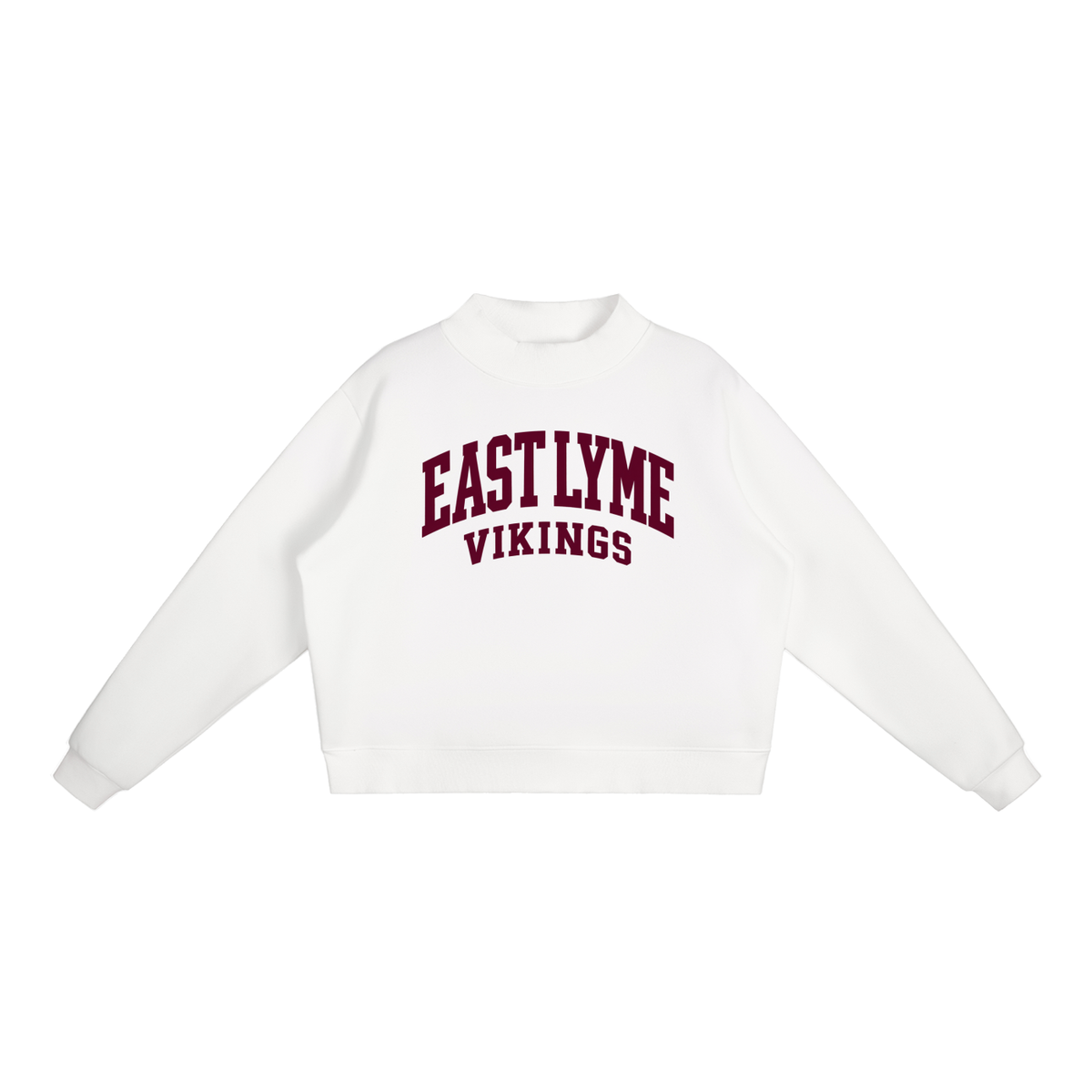 Basic 2 East Lyme Essential Fleece Mock-Neck Crew Sweatshirt (printed)