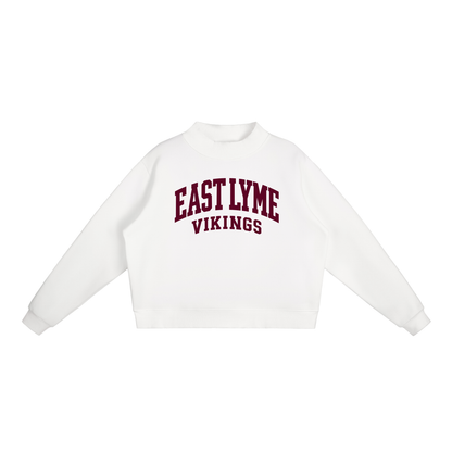 Basic 2 East Lyme Essential Fleece Mock-Neck Crew Sweatshirt (printed)