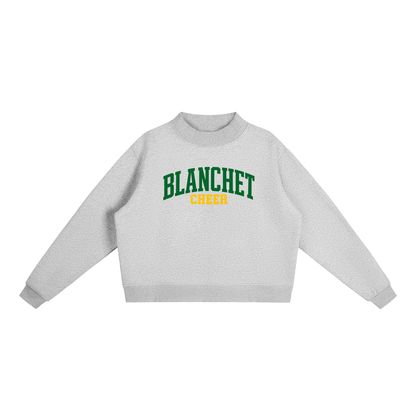 Basic 1 Blanchet Essential Fleece Mock-Neck Crew Sweatshirt (printed)